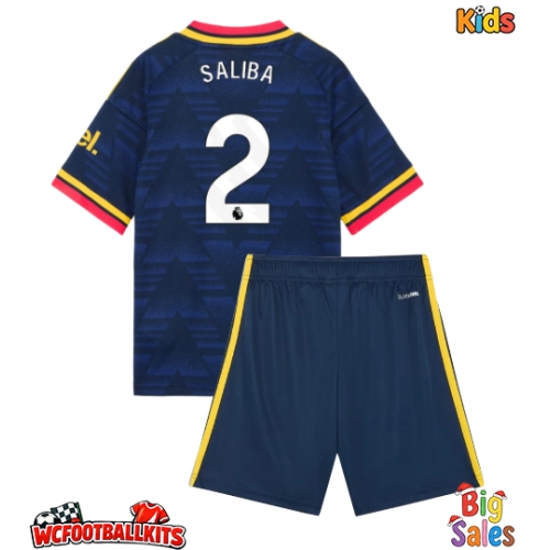 Arsenal William Saliba #2 Replica Away Stadium Kit for Kids 2026-27 Short Sleeve (+ pants)
